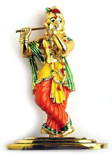 statuette krishna en or
