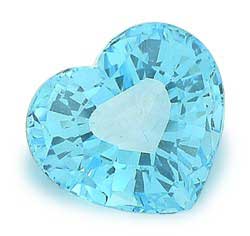 Aigue Marine facett&eacute;e coeur