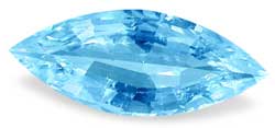 Aigue Marine facett&eacute;e marquise