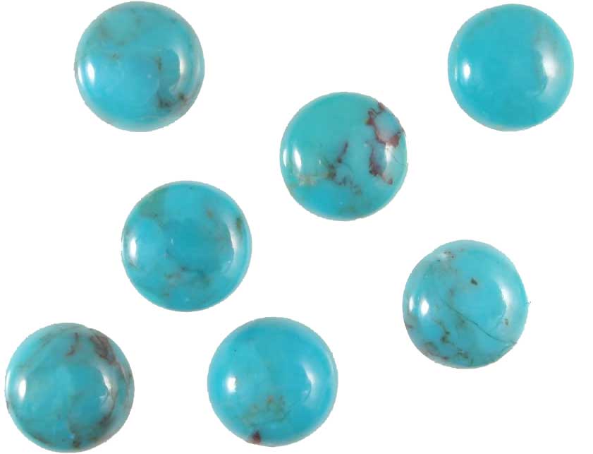 Turquoise cabochon rond
