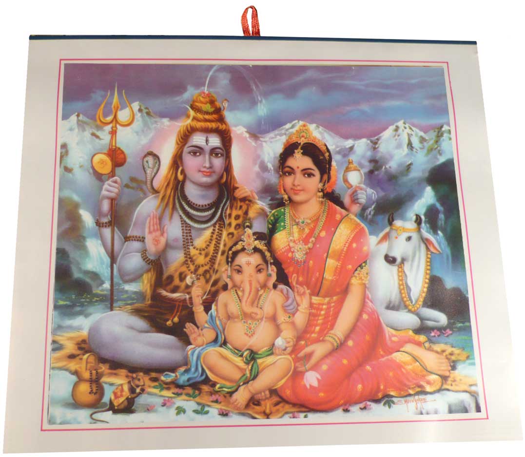 Poster Radiant de Shiva, Parvati et Ganesh